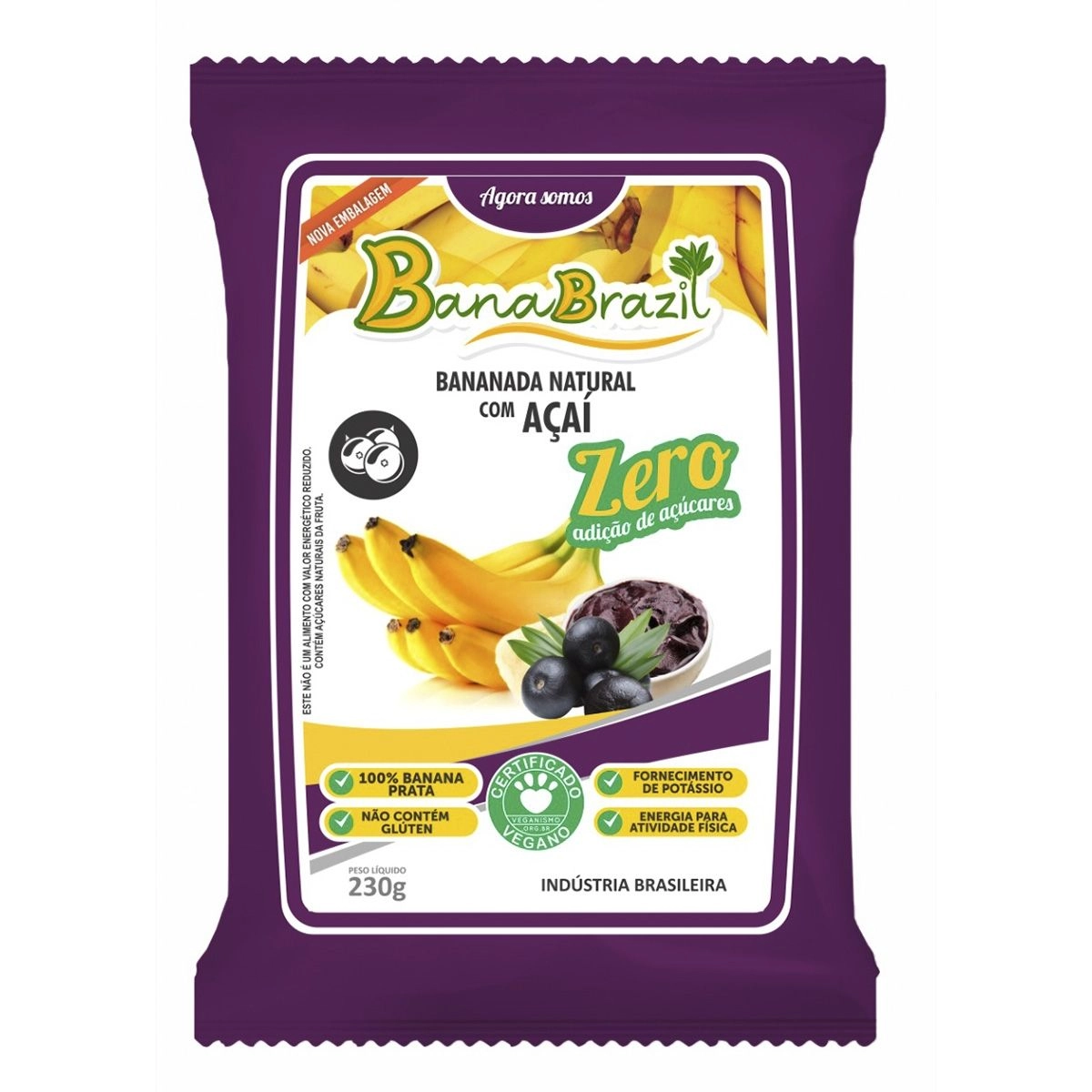 Bananada Natural Com Açaí 230g BanaBrazil - Drogaria Minas-Brasil