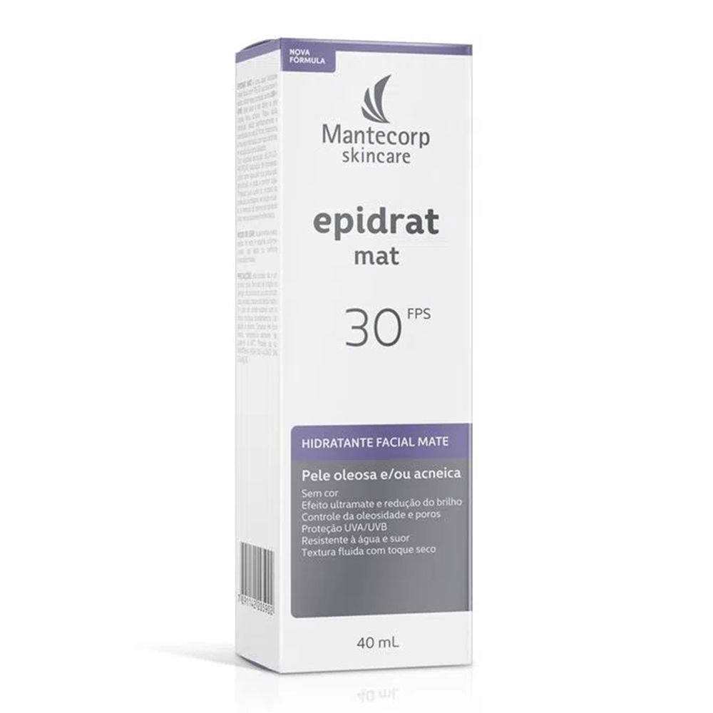 Hidratante Facial Mate Epidrat Mat Sem Cor FPS 30 40mL Mantecorp Skincare