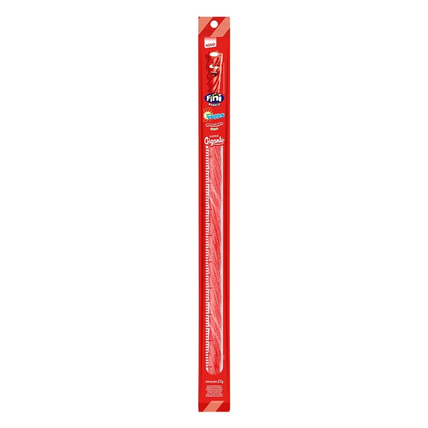 Bala Fini Tubes Super Gigante Morango Ácido 27g