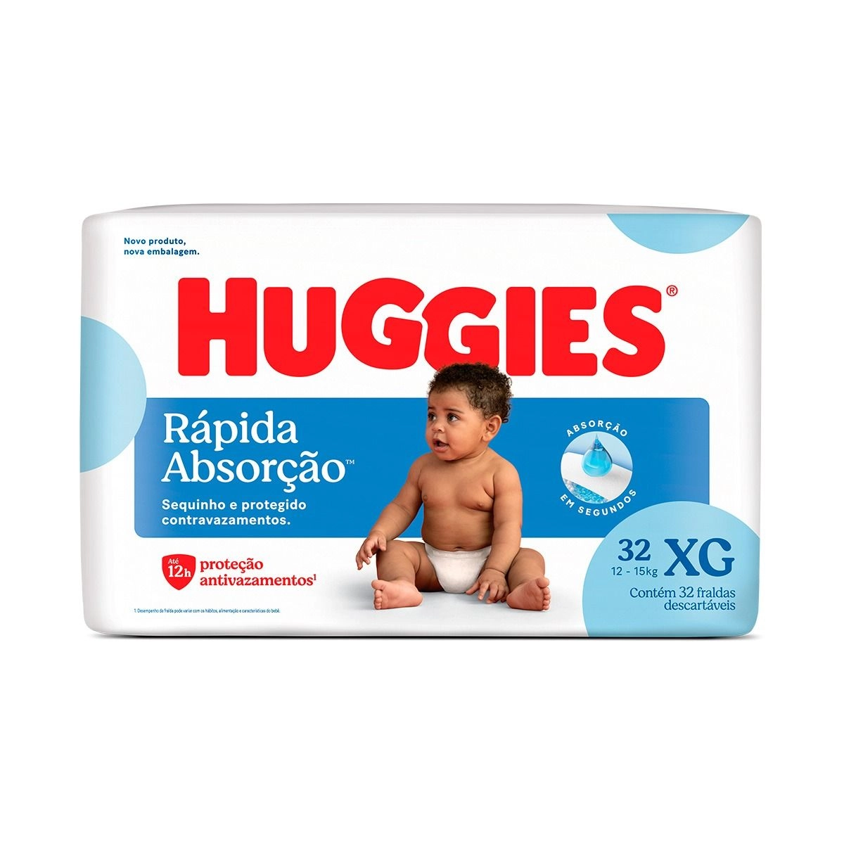 Fralda Tripla Proteção Tamanho Extra Grande Huggies Com 32 Unidades