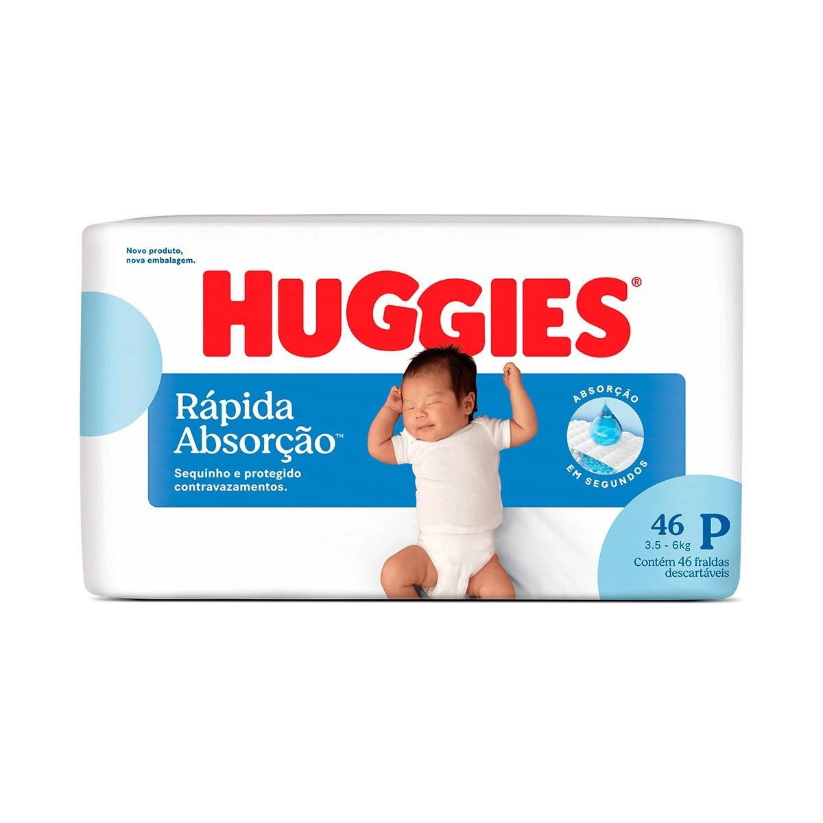 Fralda Tripla Proteção Tamanho Pequeno Huggies Com 46 Unidades