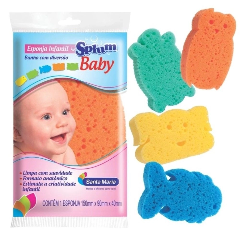 Esponja Infantil Para Banho Splum Baby Santa Maria Ref:782