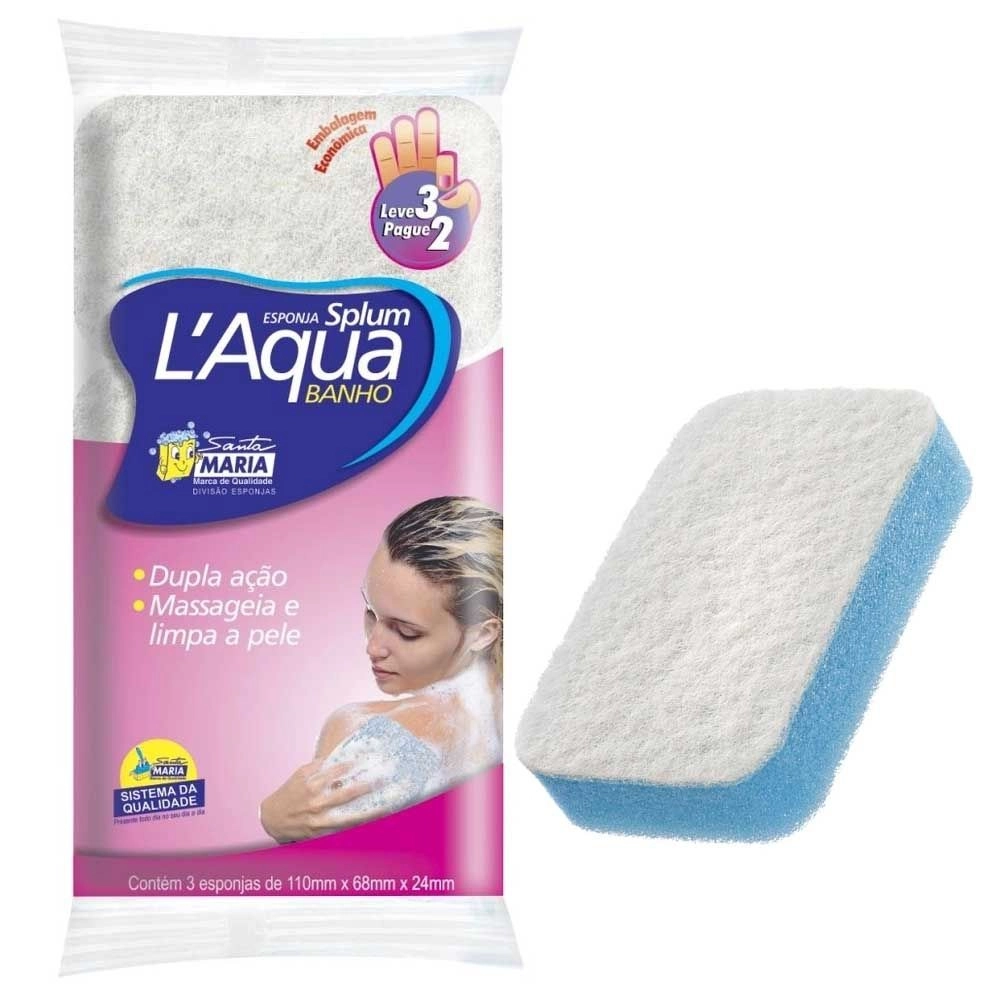 Esponja Banho Laqua Santa Maria Leve 3 Pague 2