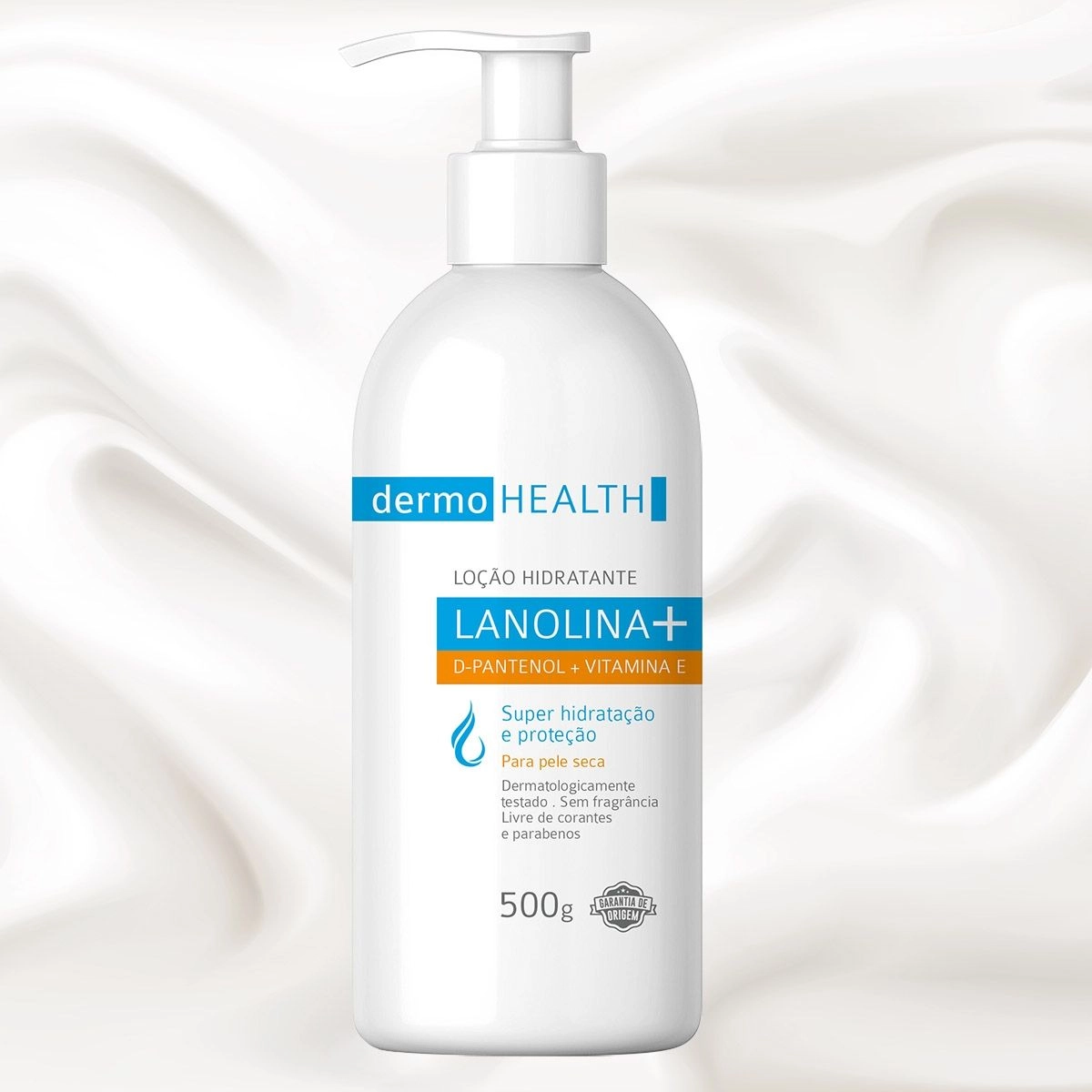 Loção Hidratante Lanolina + D-Pantenol + Vitamina E 500g Dermo Health