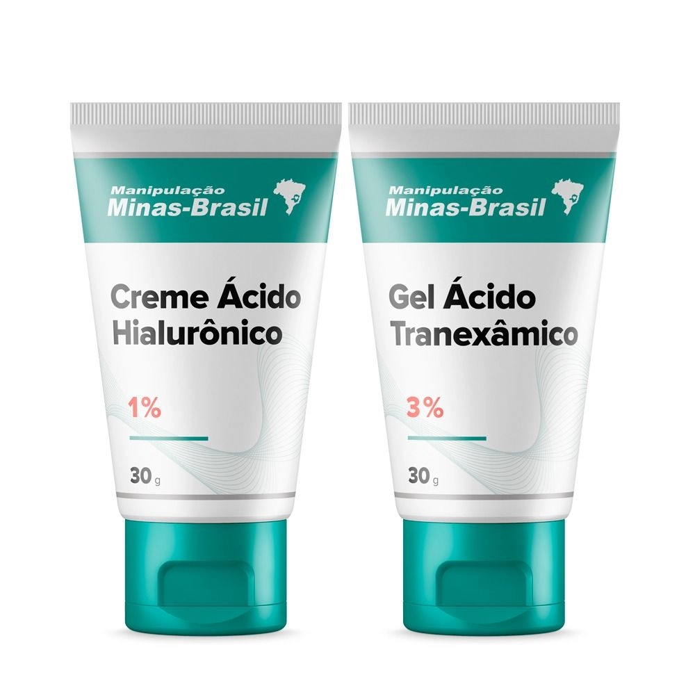 Kit Facial Clareador Gel Ácido Tranexâmico 30g Creme Ácido