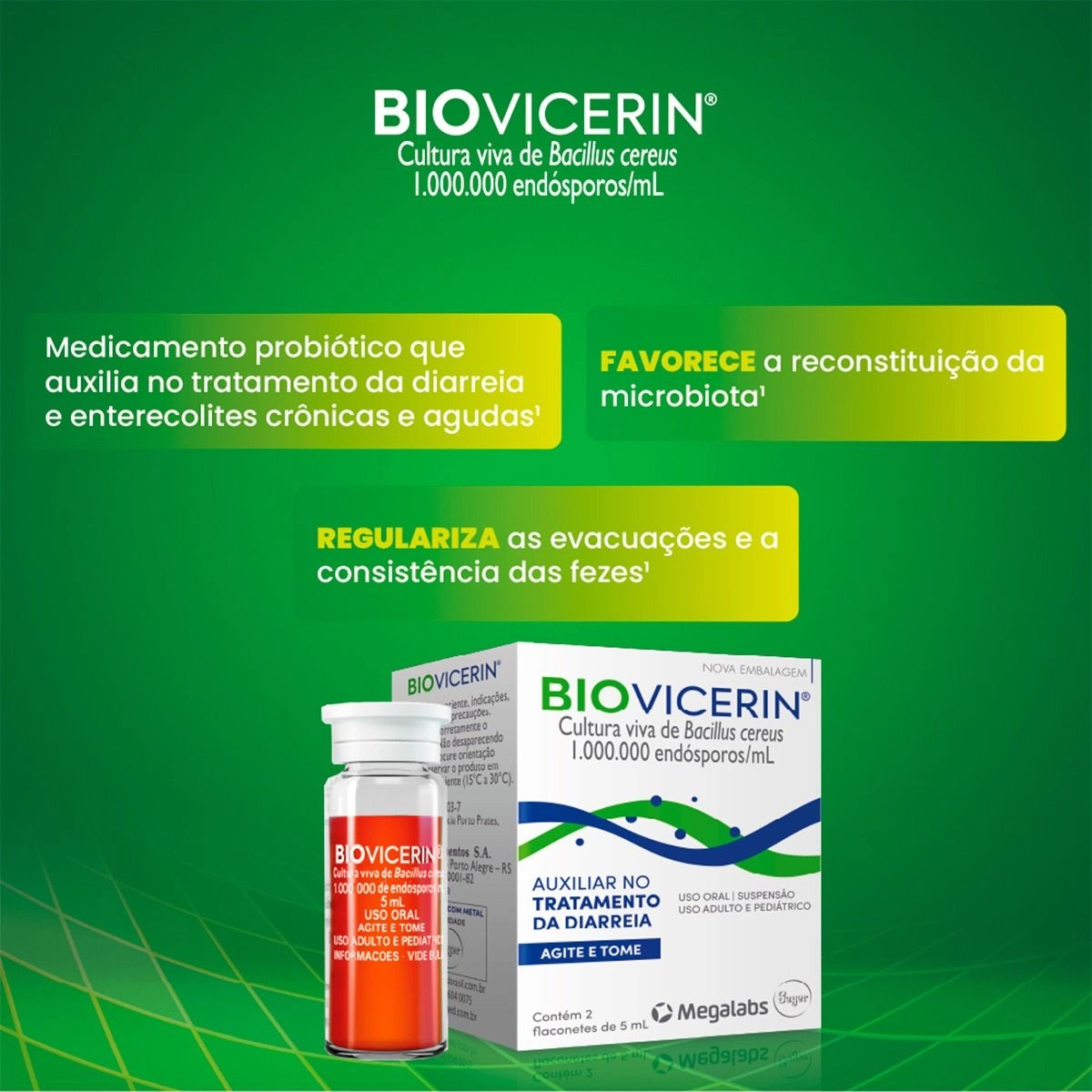 Biovicerin Com 02 Flaconetes de 5mL Cada Megalabs