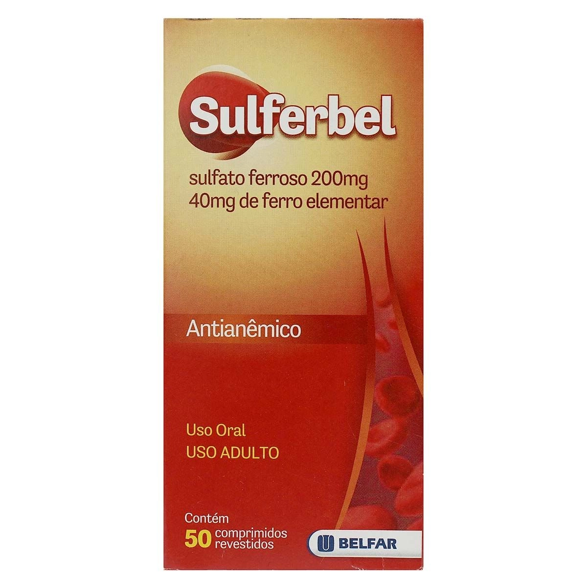 Sulferbel 40mg Com 50 Comprimidos Revestidos Belfar