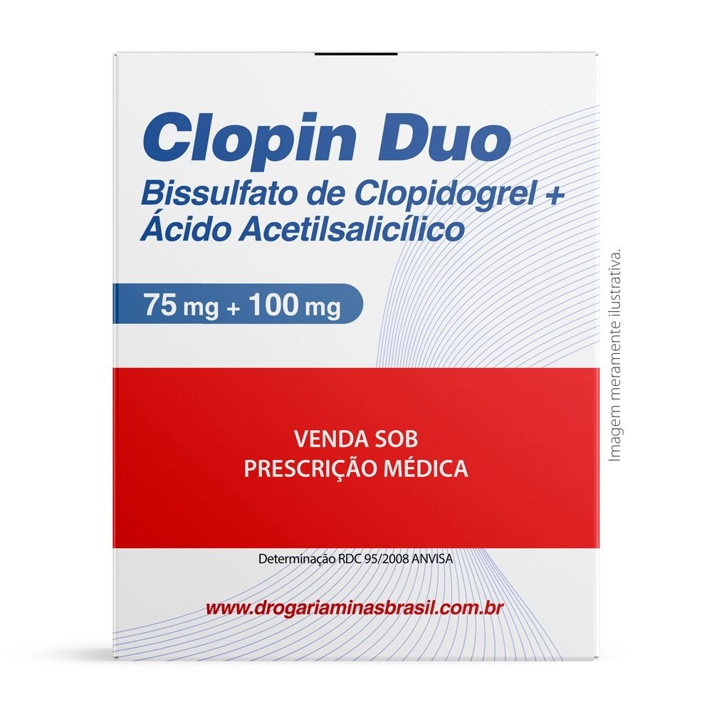 Clopin DUO 75mg + 100mg com 30 Comprimidos