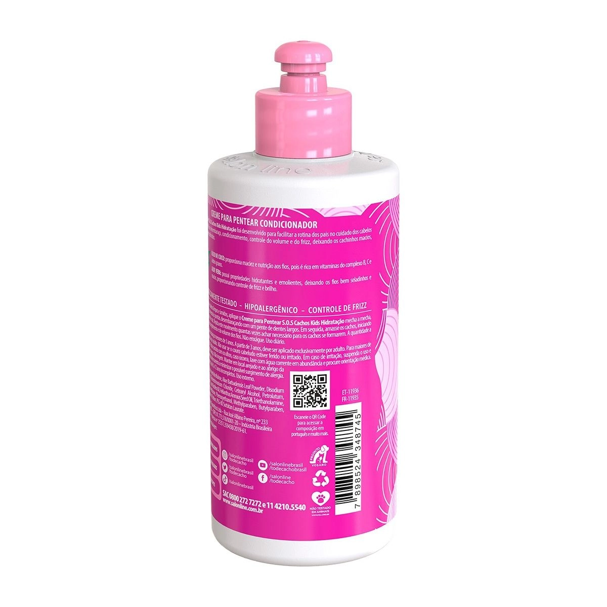 Creme para Pentear SOS Cachos Kids Hidratação 300ml Salon Line