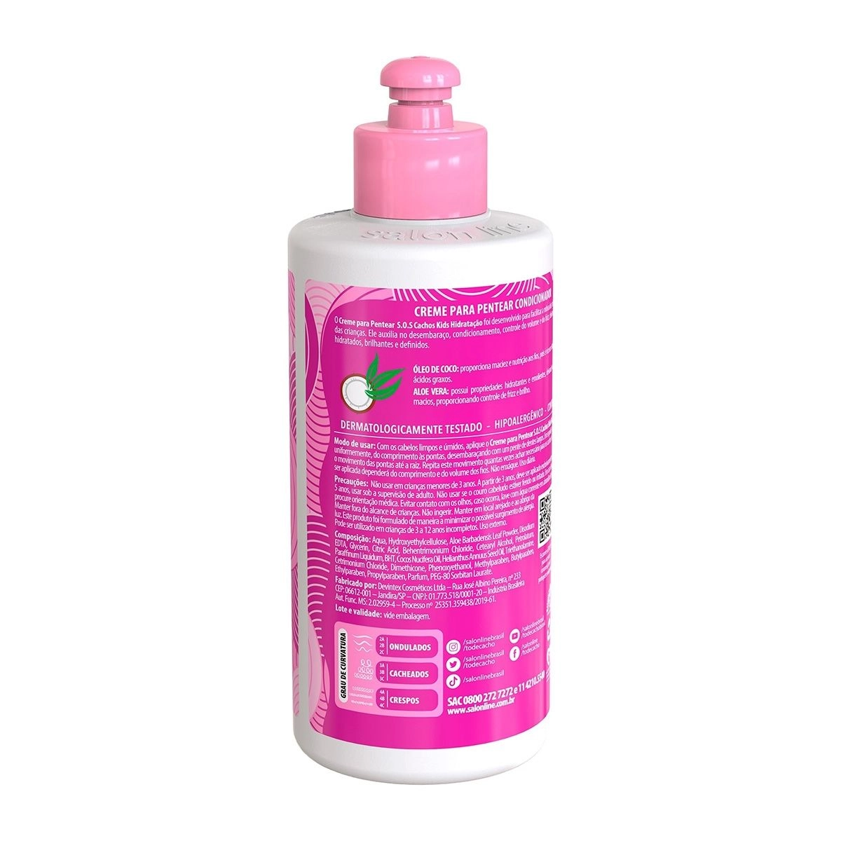 Creme para Pentear SOS Cachos Kids Hidratação 300ml Salon Line