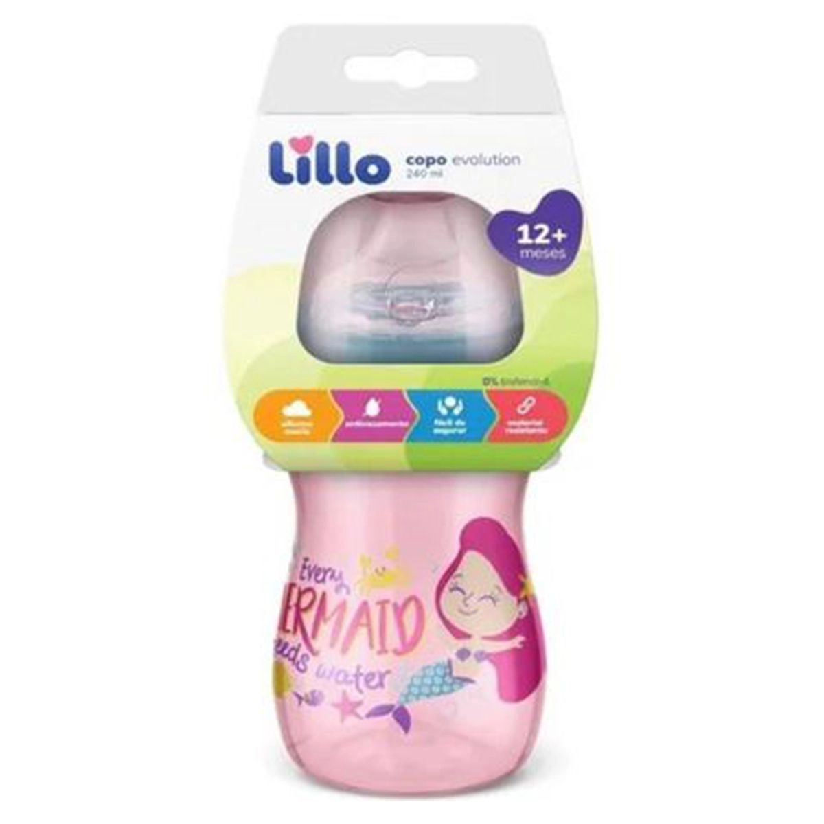 Copo Evolution Lillo 240ml Rosa