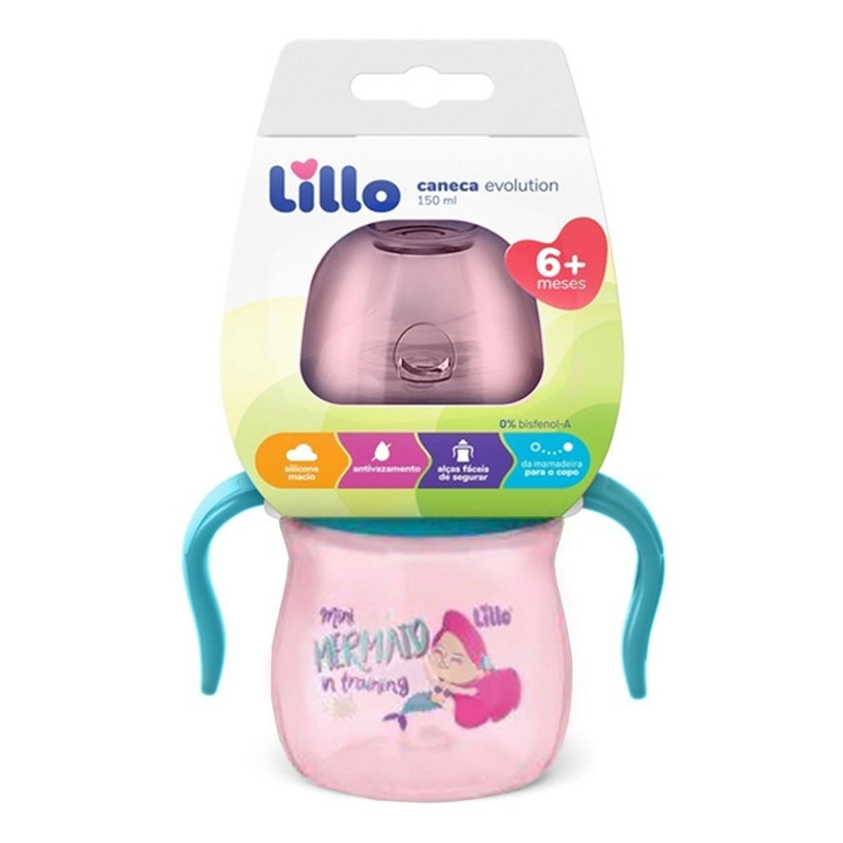 Caneca com Alça Evolution Lillo 150ml Rosa