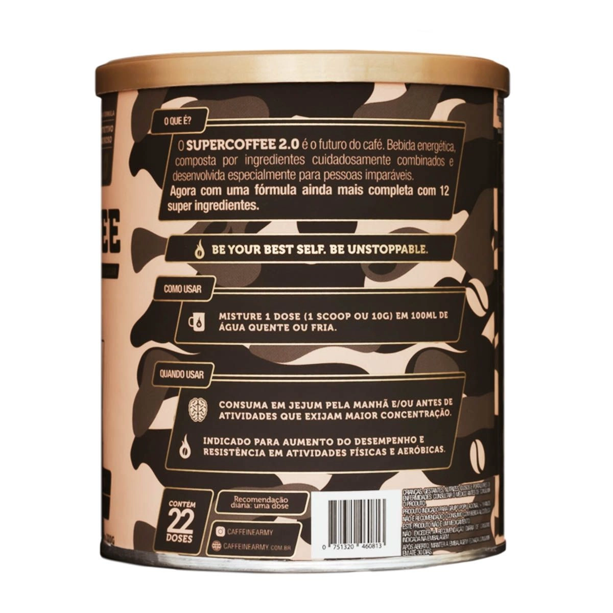 Suplemento Alimentar Supercoffe Tradicional 2.0 220gr Caffeine Army