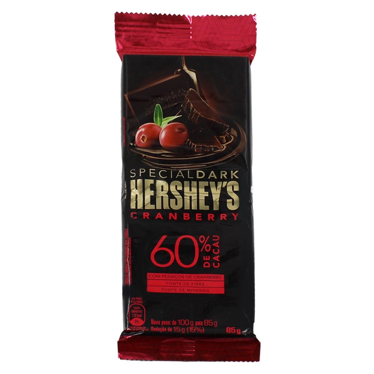Barra de Chocolate Special Dark Hershey's 60% de Cacau com Cranberry 85g
