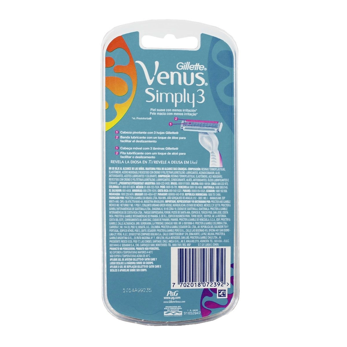 Aparelho de Barbear Venus Simply Com 02 Unidades Gillete