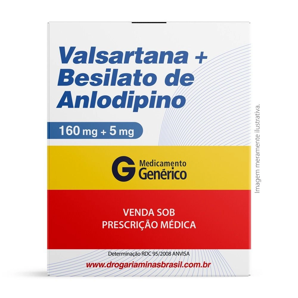 Valsartana 160mg + Anlodipino 5mg com 28 Comprimidos Revestidos Genérico Sandoz