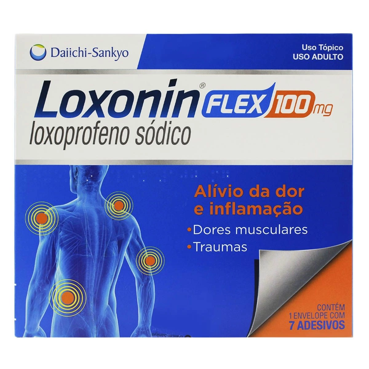 Loxonin Flex 100mg com 1 Envelope com 7 Adesivos Daiichi Sankyo