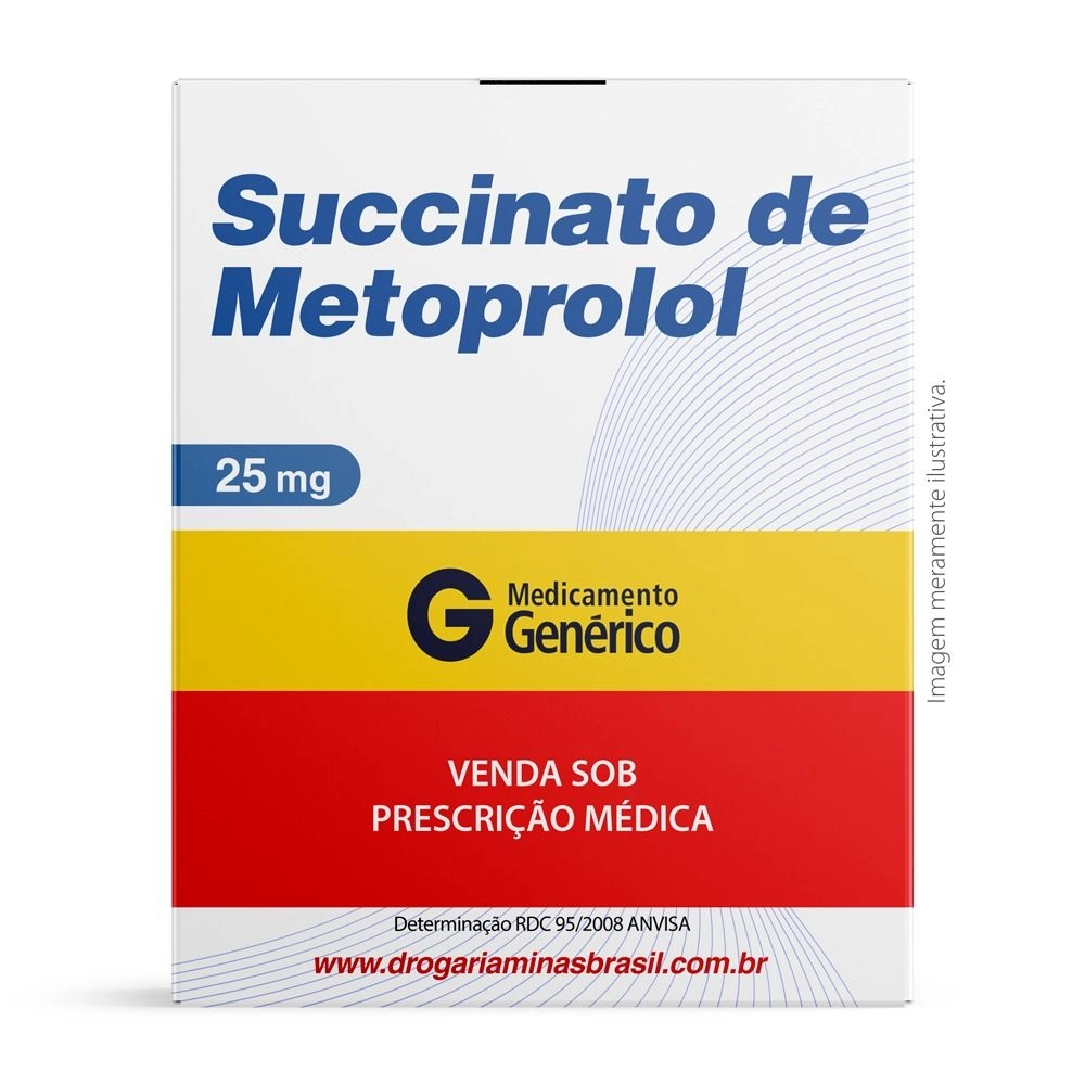 Succinato de Metoprolol 25mg com 30 Comprimidos Revesitdos Genérico Medley
