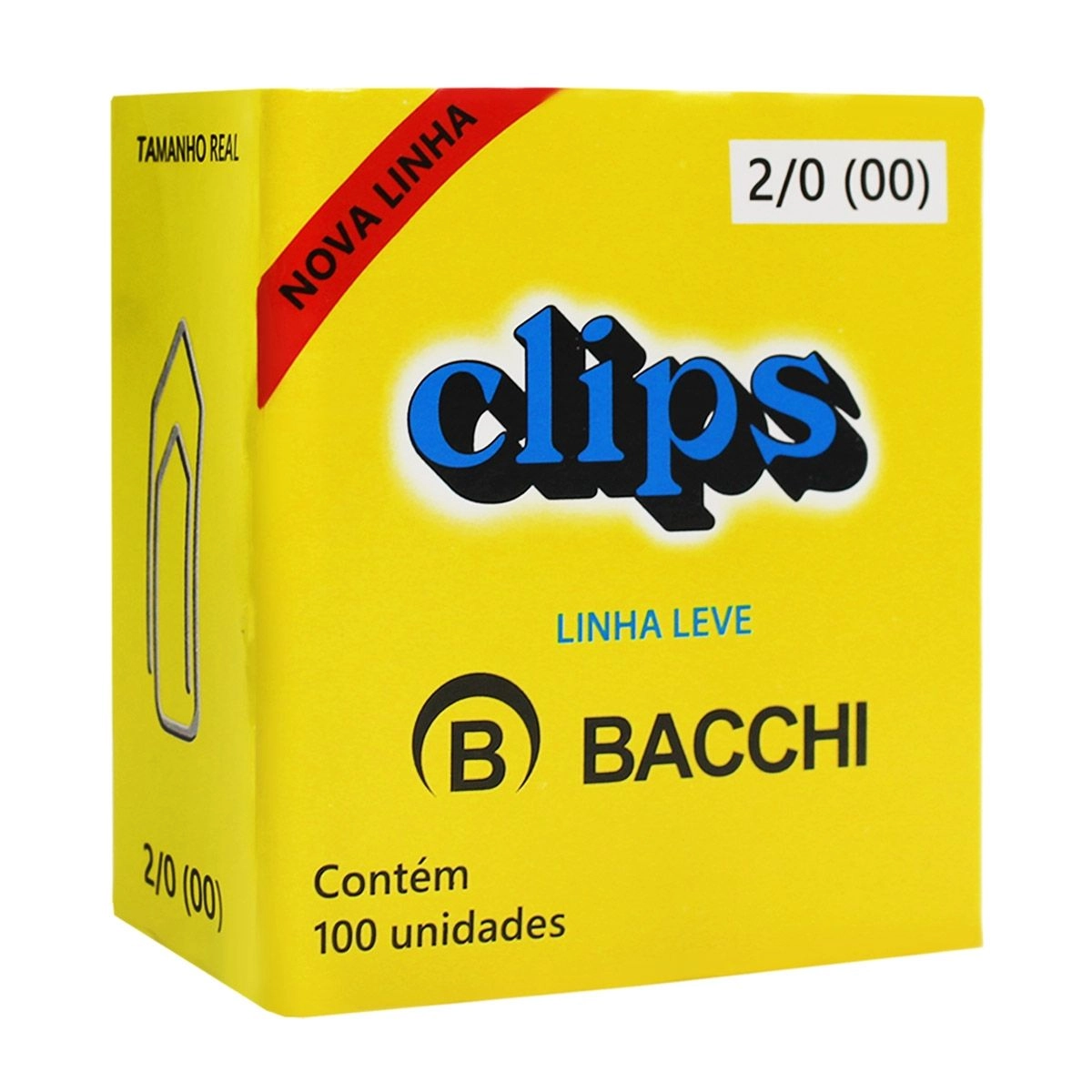Clips Linha Leve 2/0 (00) com 100 Unidades Bacchi