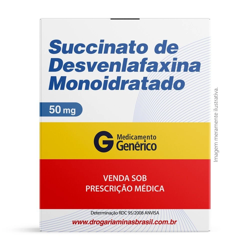 Succinato de Desvenlafaxina Monoidratado 50mg com 30 Comprimidso Revestidos Genérico EMS