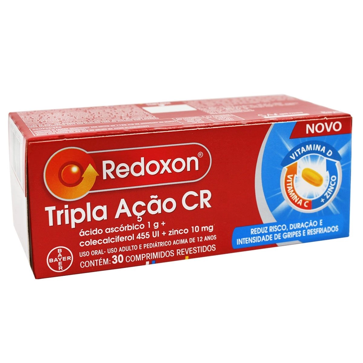 Redoxon Tripla Ação Vitamina C, D E Zinco Com 30 Comprimidos Efervescentes Sabor Laranja Bayer