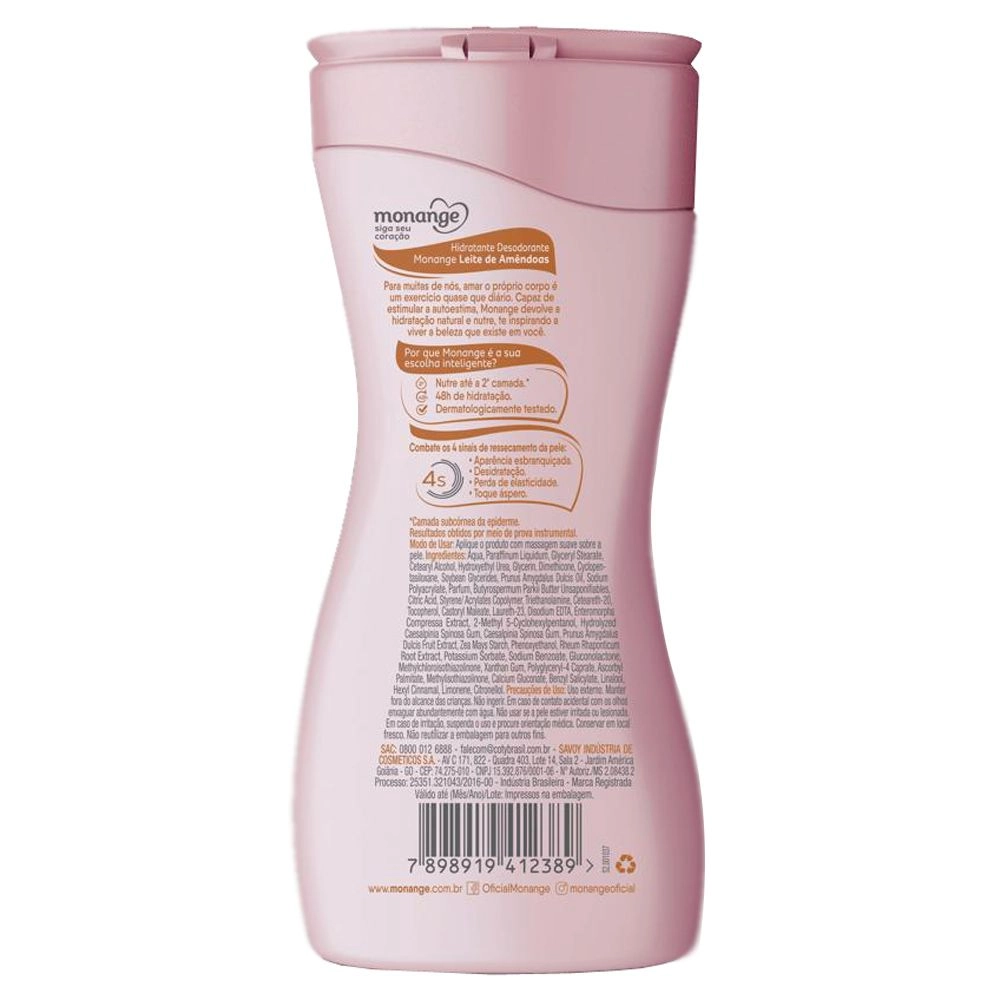Hidratante Corporal Hidratação Intensiva 200ml Monange