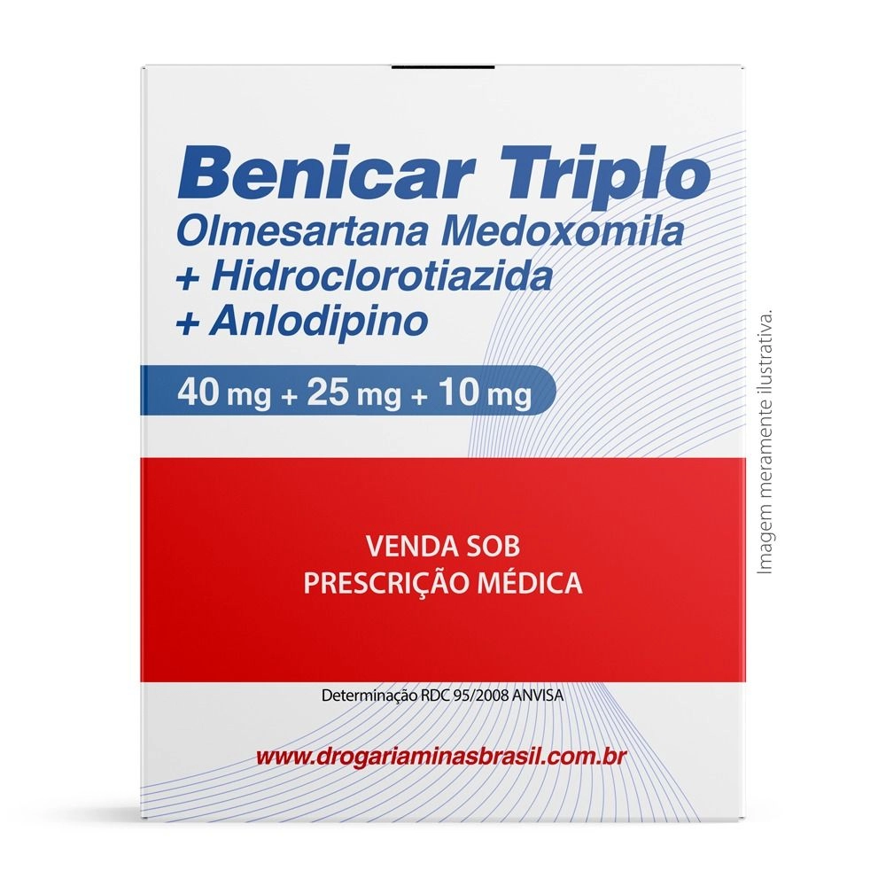 Benicar Triplo 40mg + 25mg + 10mg com 30 Comprimidos Daiichi-Sankyo