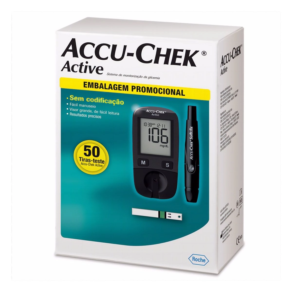 Kit Monitor De Glicemia E Lancetador Accu-Chek Active