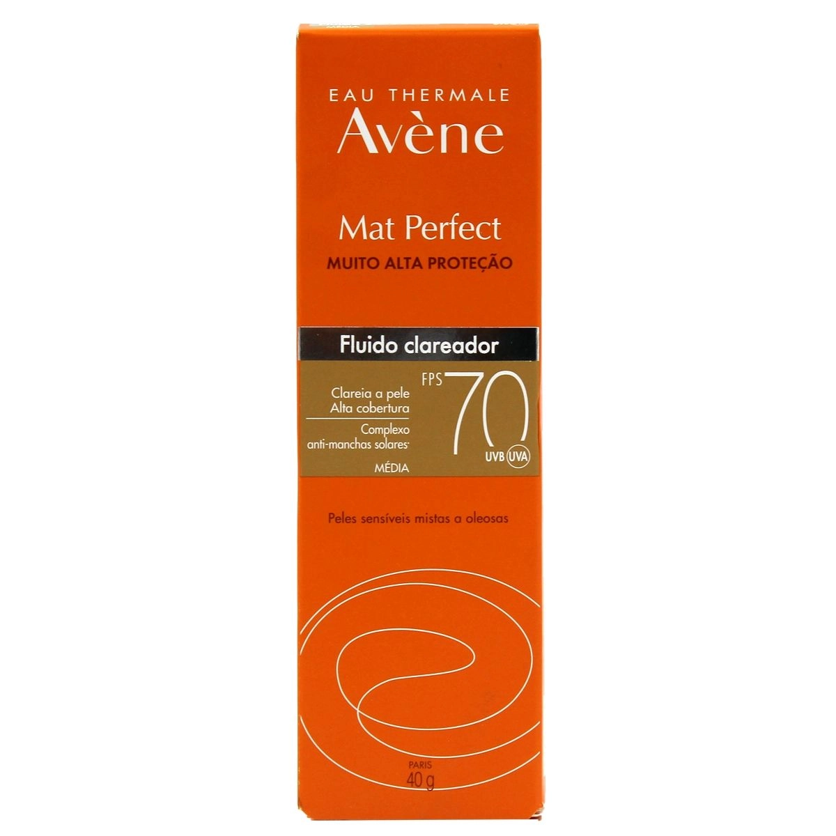 Protetor Solar Mat Perfect Fluido Clareador Média FPS70 40g Avène