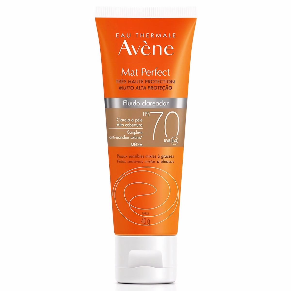 Protetor Solar Mat Perfect Fluido Clareador Média FPS70 40g Avène
