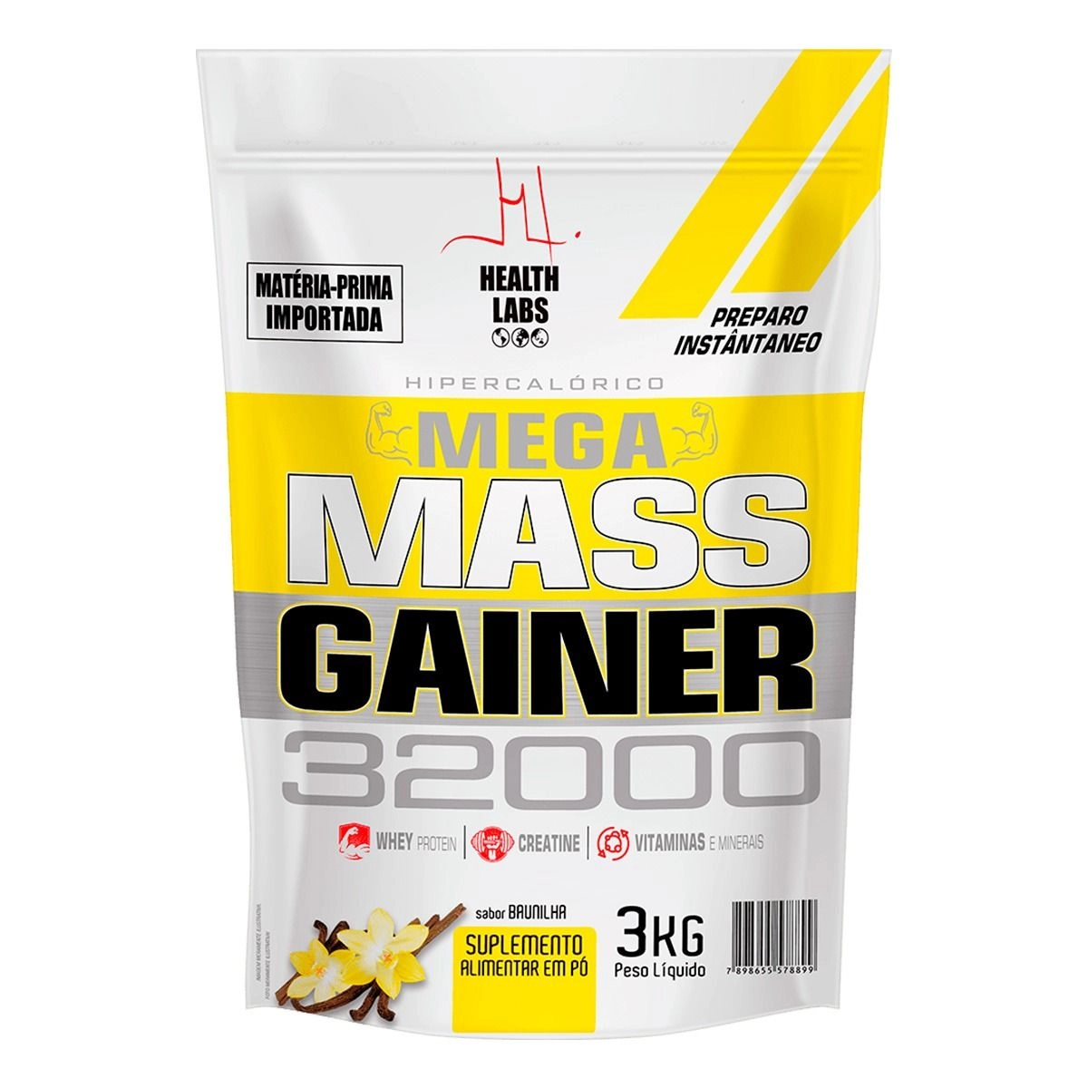 Mega Mass Gainer Baunilha 3kg Health Labs