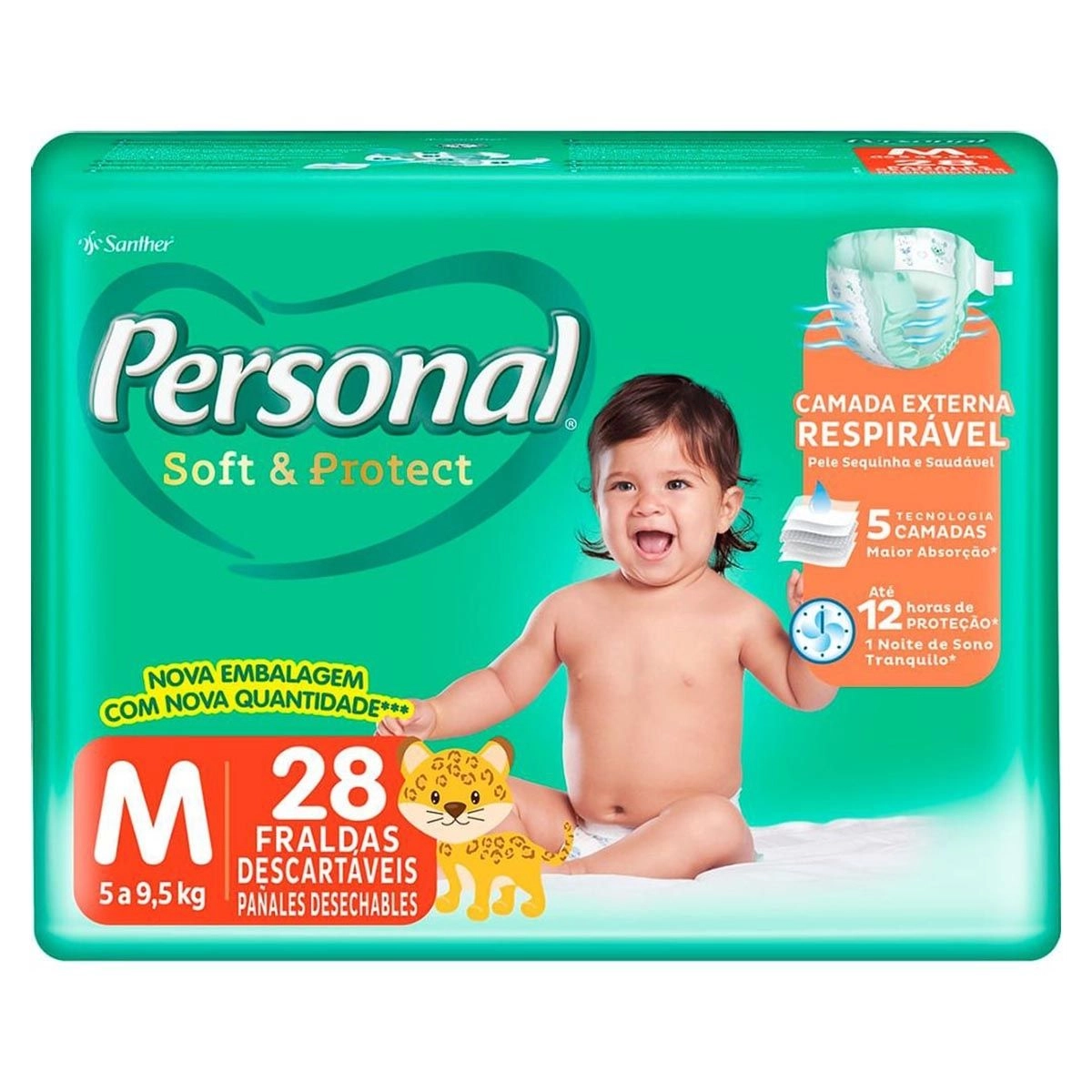 Fraldas Soft And Protect Tamanho M Com 28 Unidades Personal