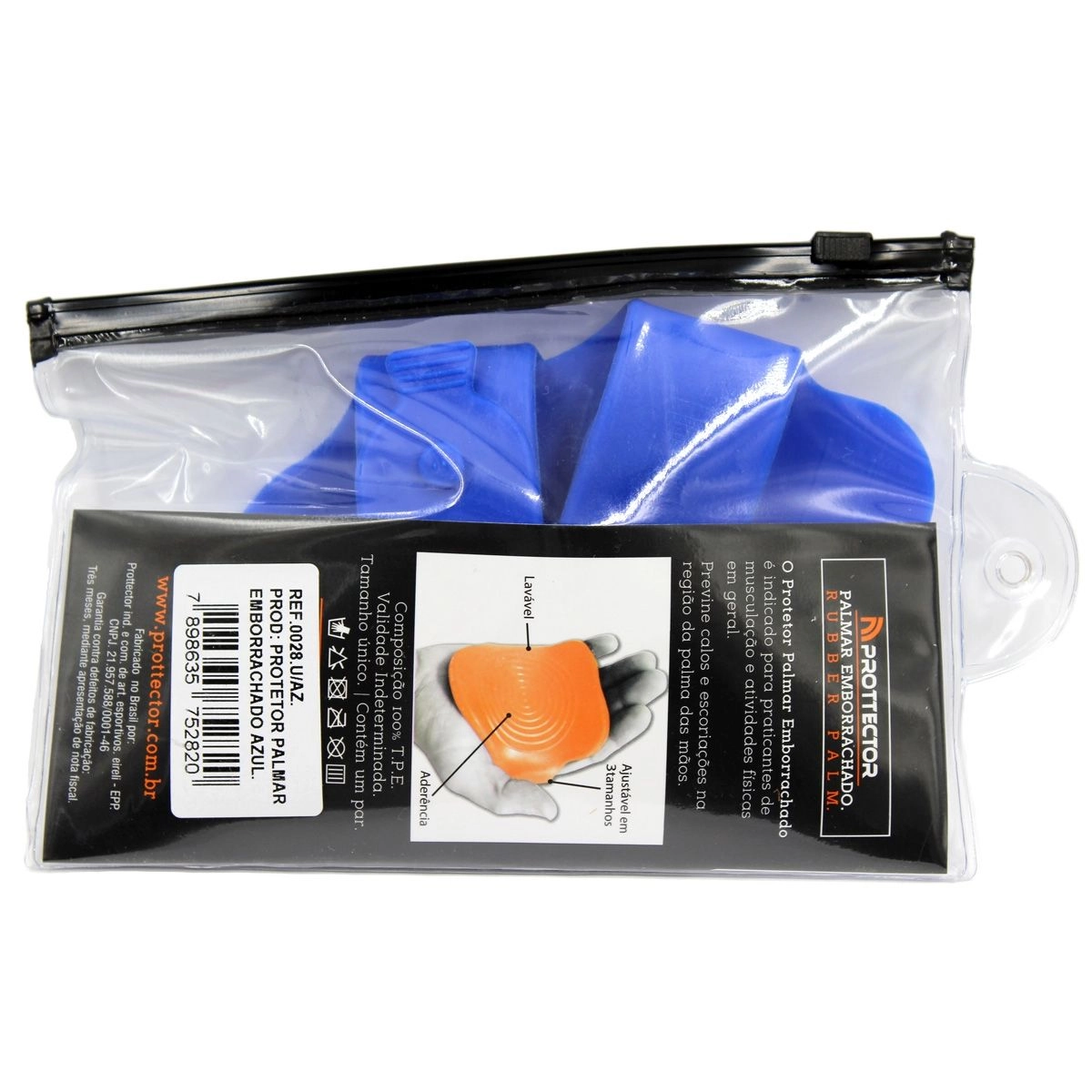 Protetor Palmar Emborrachado Tamanho Único Azul Prottector