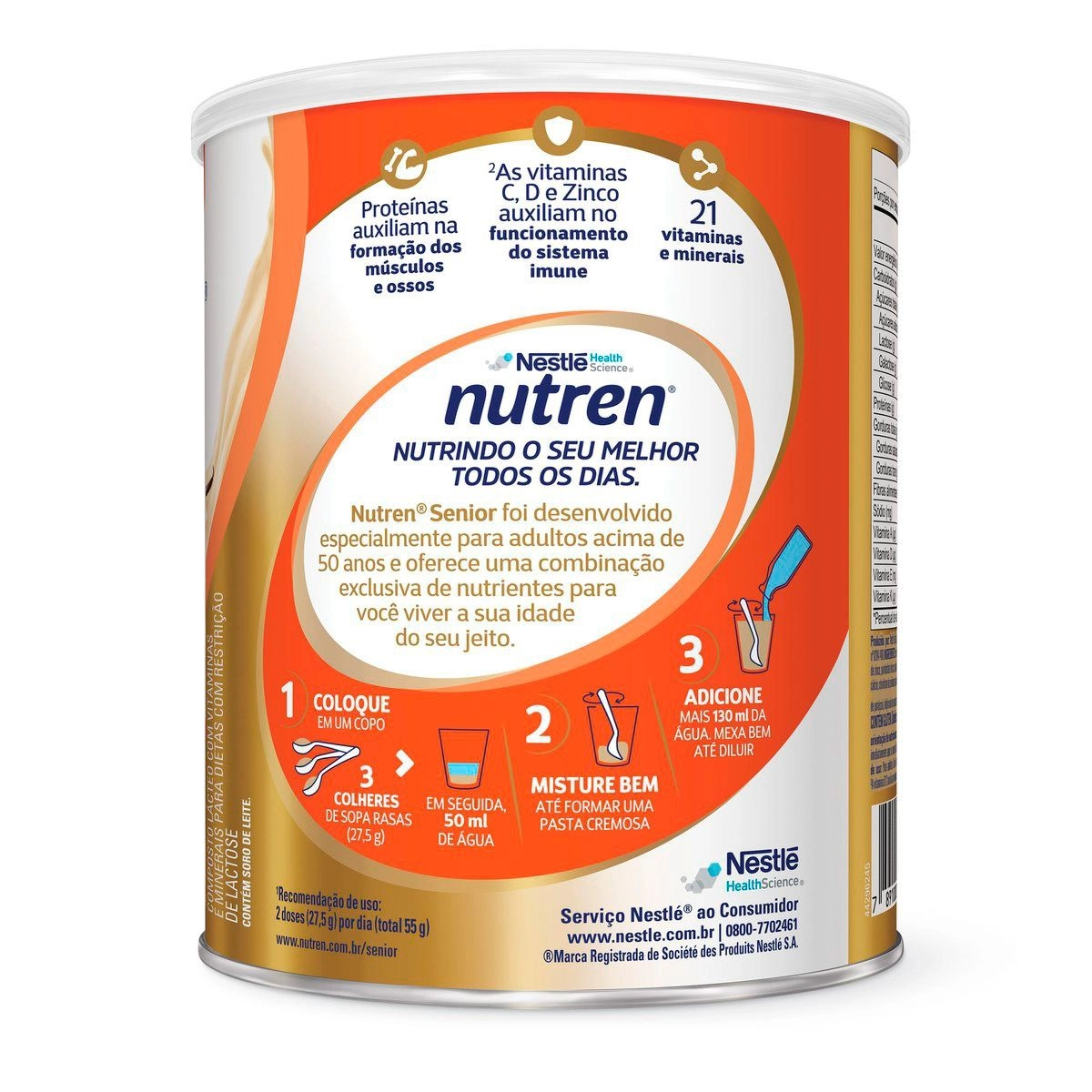 Complemento Alimentar Nutren Senior Zero Lactose Baunilha 740g
