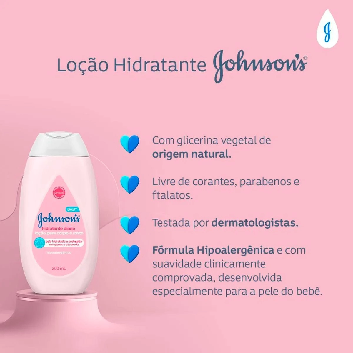 Creme Hidratante Infantil Johnsons e Johnsons Baby Com 200 ML