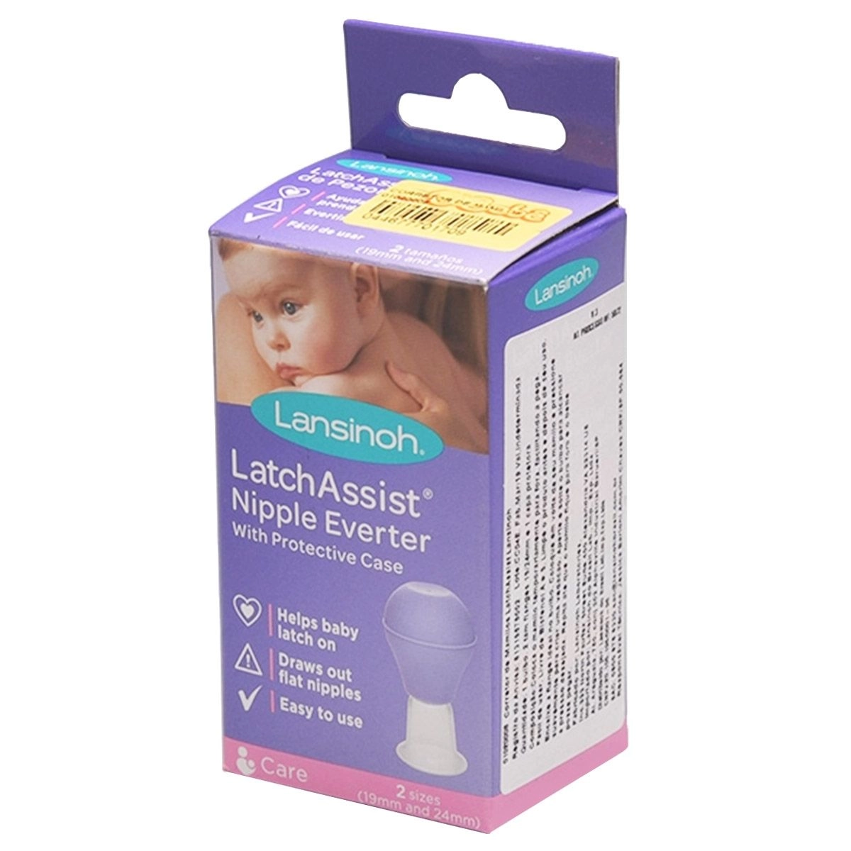 Corretor de Mamilos Com Estojo Protetor Latch Assist 2 Tamanhos 19/24Mm Lansinoh