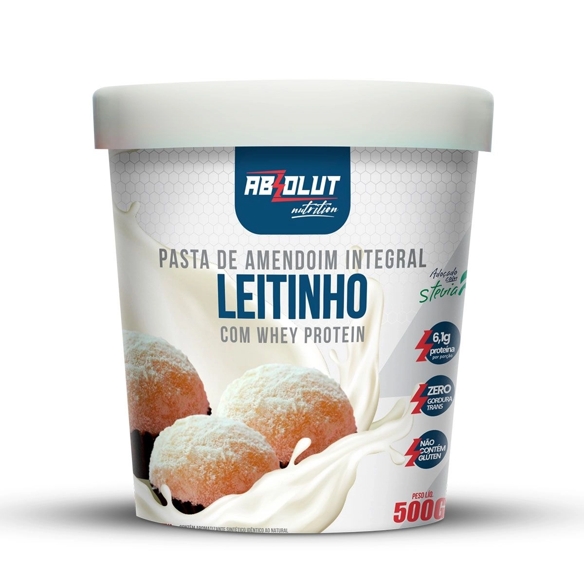 Pasta de Amendoim Integral Leitinho com Whey Protein 500g Absolut Nutrition