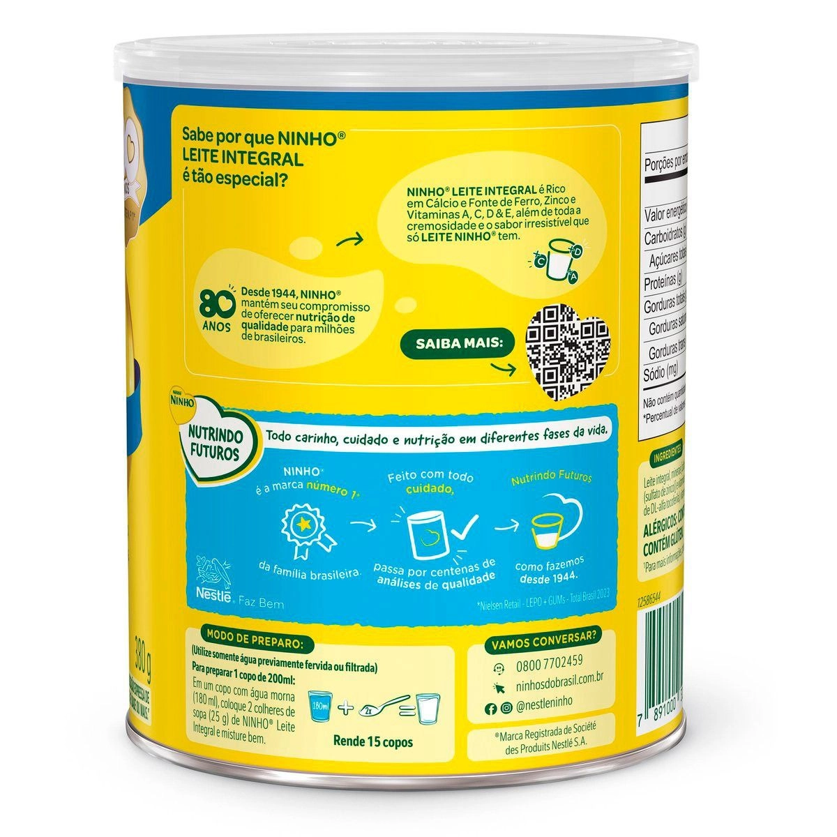 Leite em Pó Ninho Integral Lata 380g