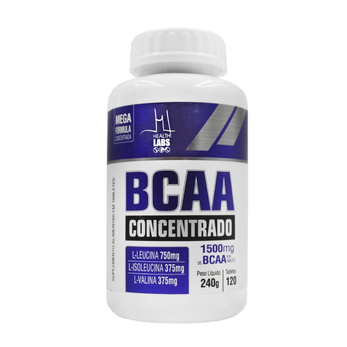 BCAA Concentrado 1500mg com 120 Tabletes Health Labs