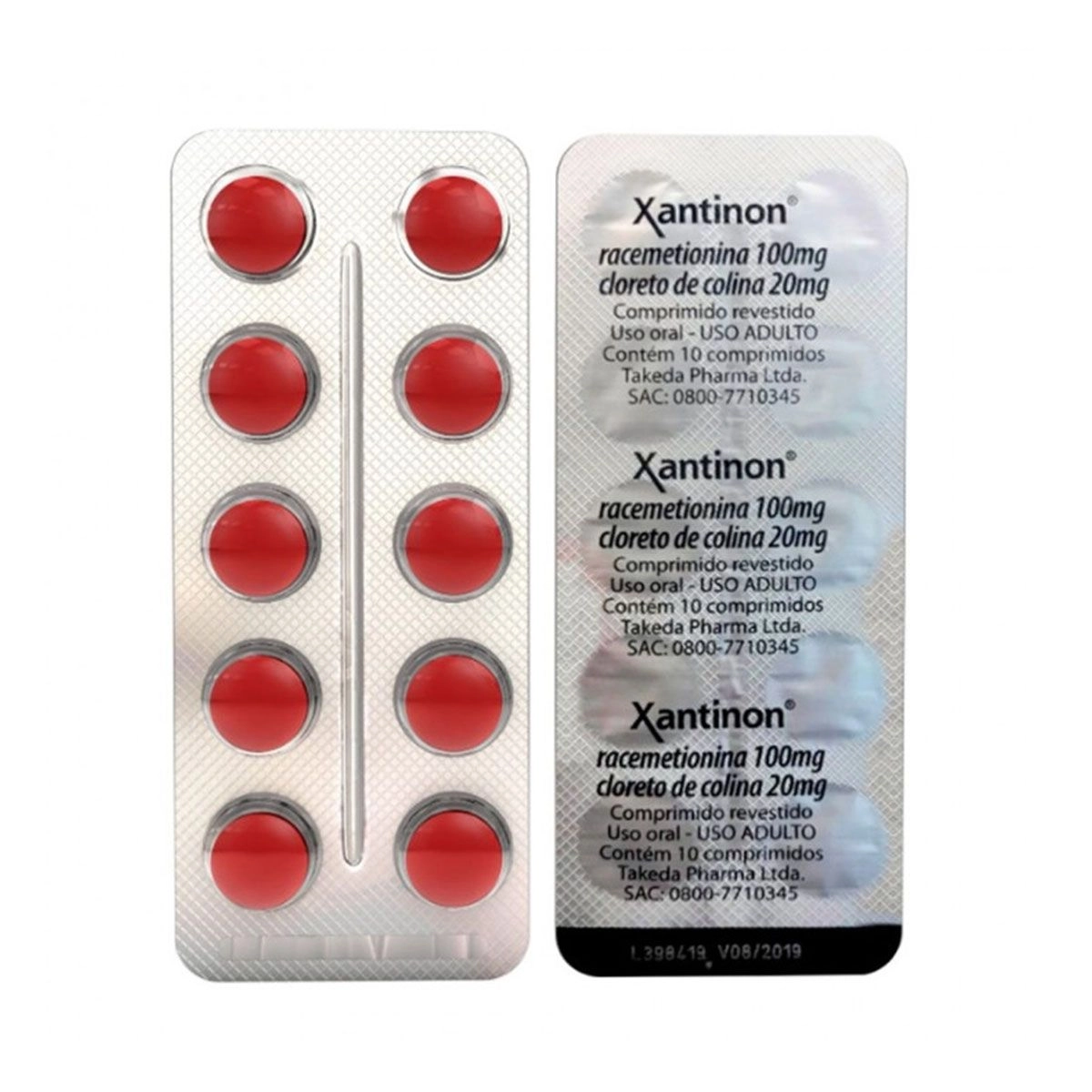 Xantinon 100mg 20mg com 10 Comprimidos União Química