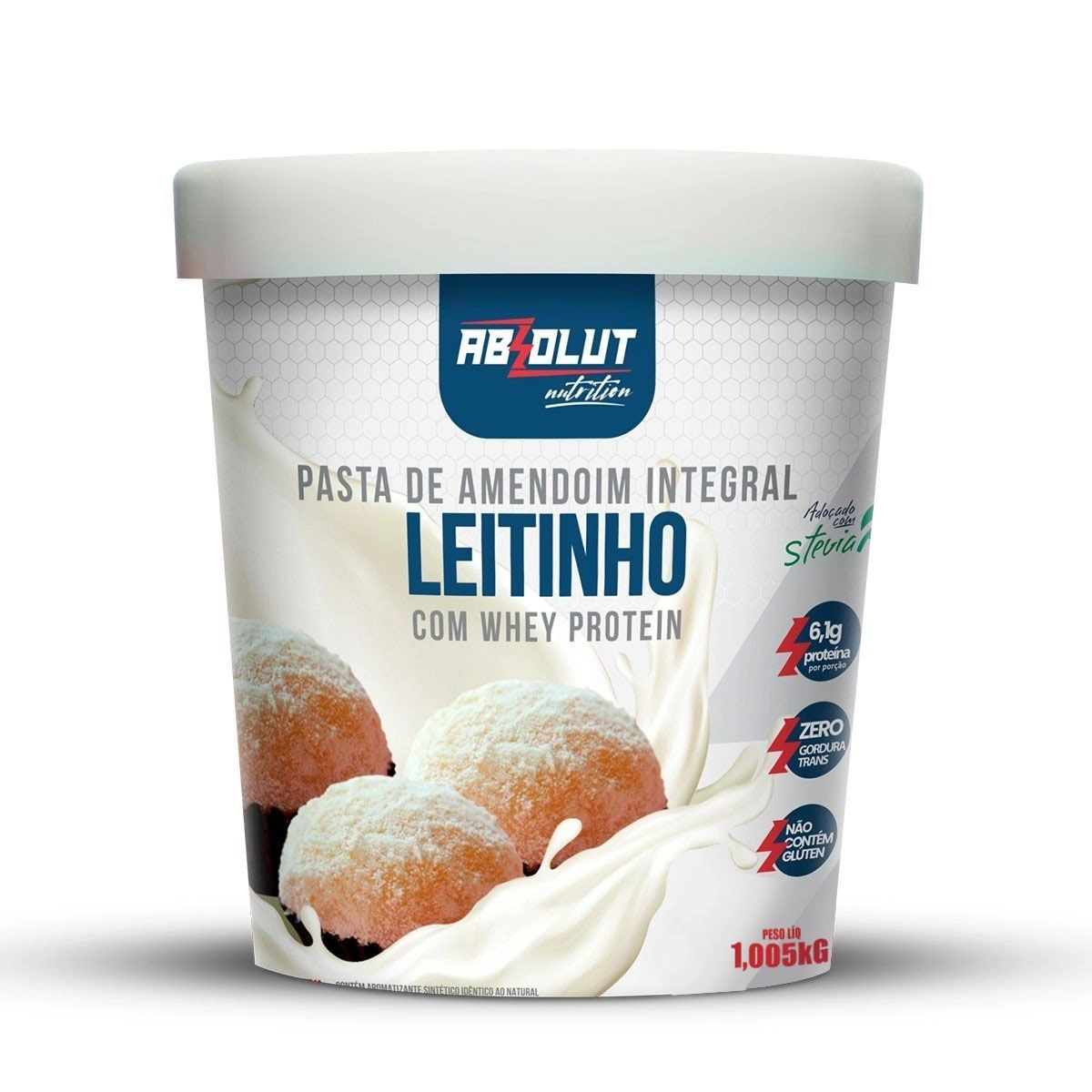 Pasta de Amendoim Integral Leitinho com Whey Protein 1kg Absolut Nutrition