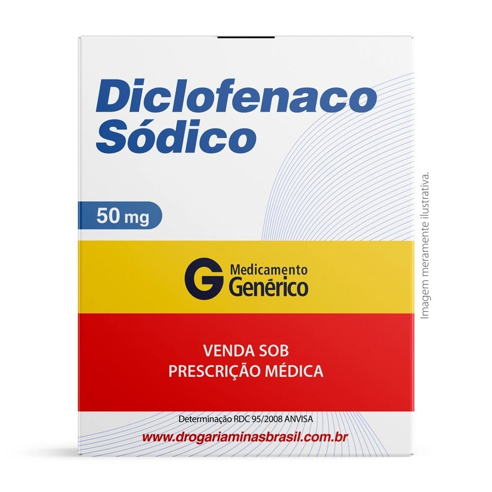 Diclofenaco Sódico 50mg Com 20 Comprimidos Genérico Geolab