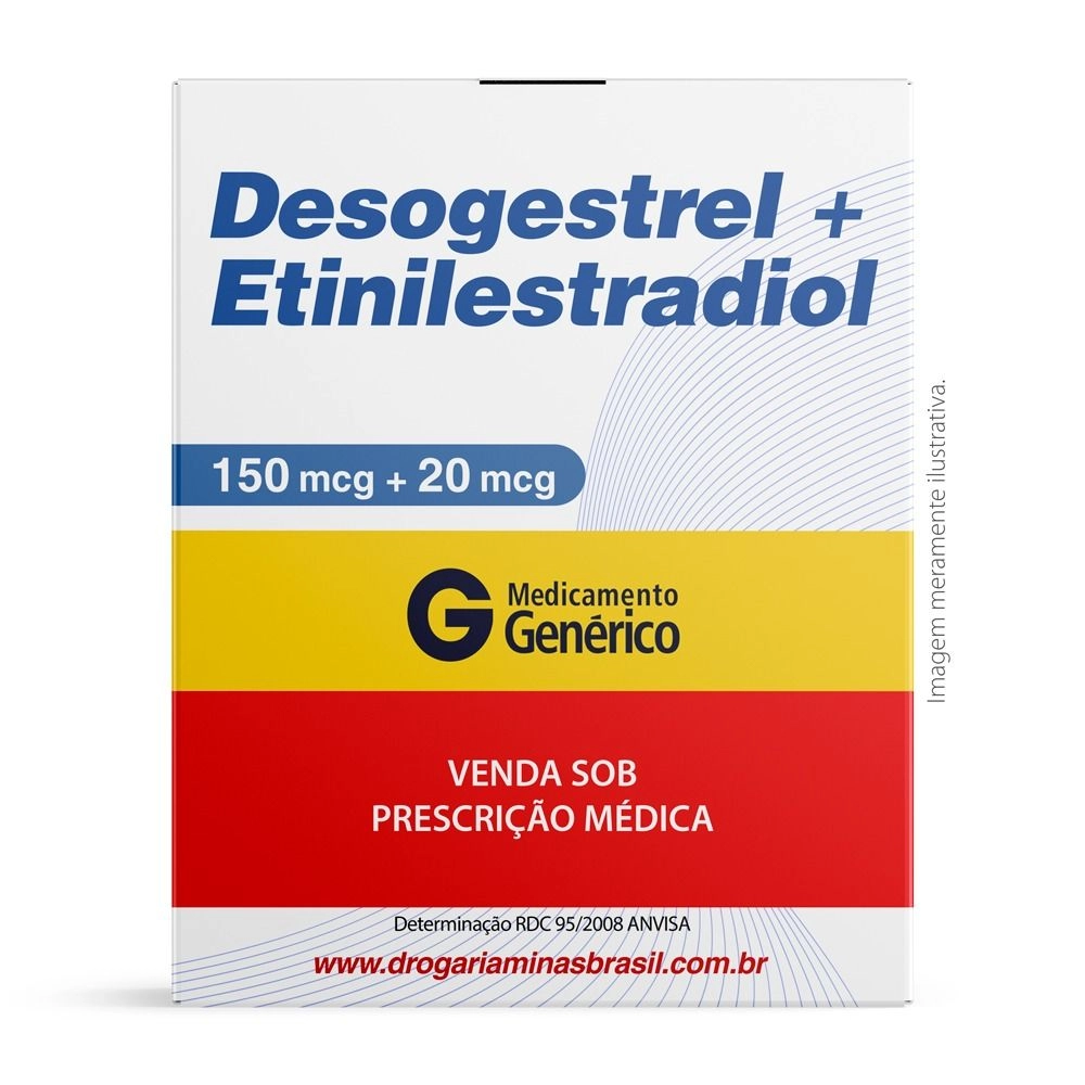 Desogestrel + Etinilestradiol 150mcg +20mcg Com 21 Comprimidos Revestidos Genérico Melcon
