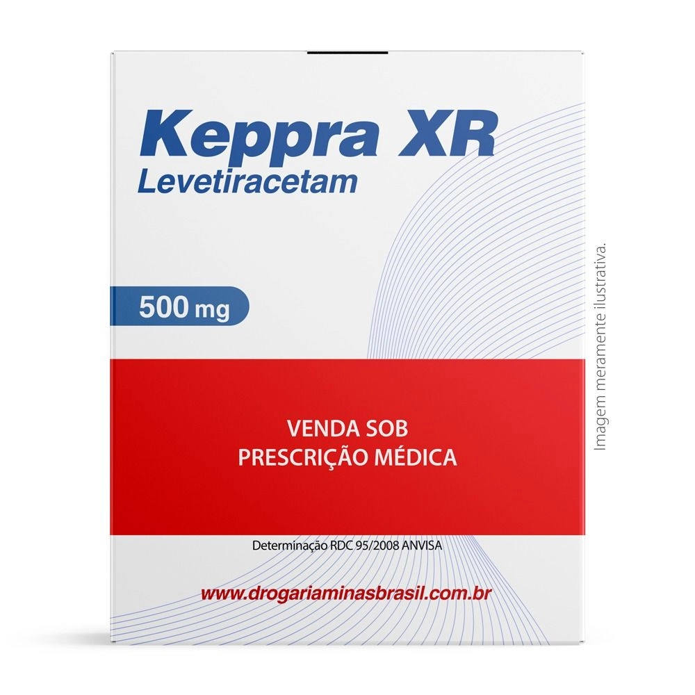 Keppra XR 500mg Com 60 Comprimidos Revestidos de Liberação Prolongada Ucb Pharma