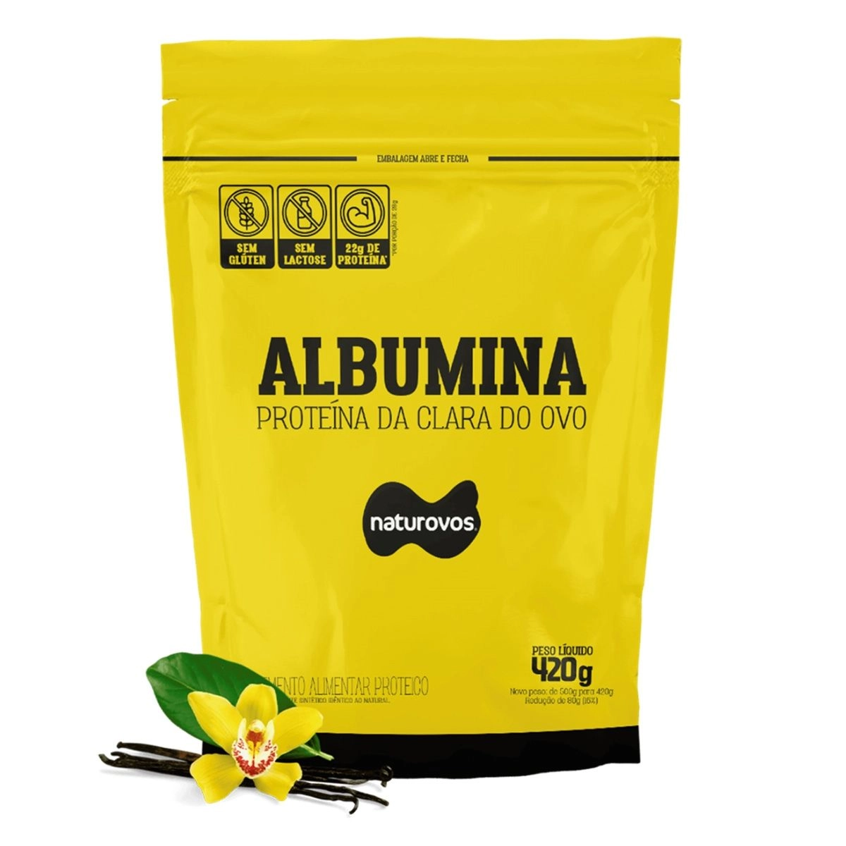 Albumina Refil Baunilha Naturovos 420g