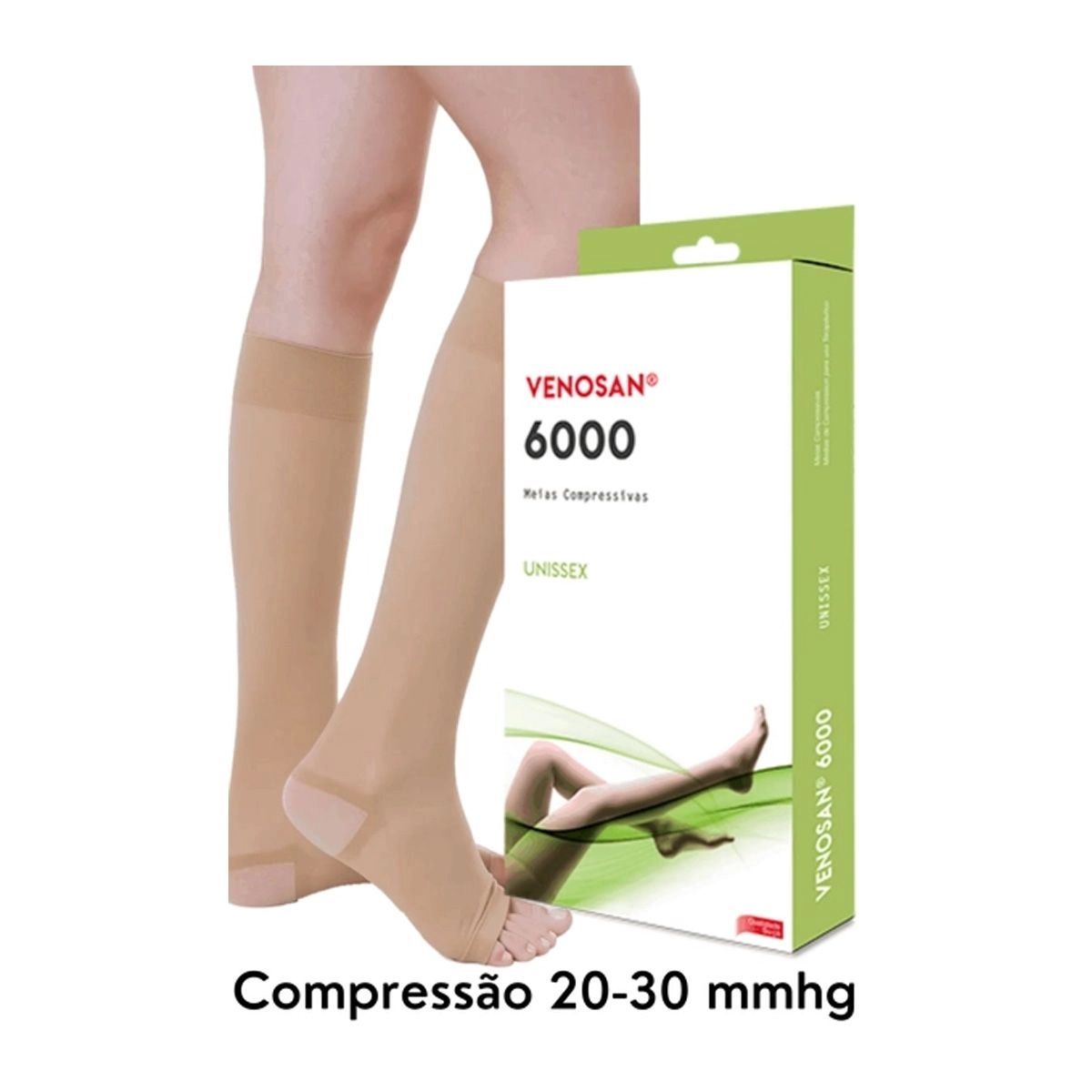 Meia Venosan 6000 Ad 3/4 20-30 Bege Media