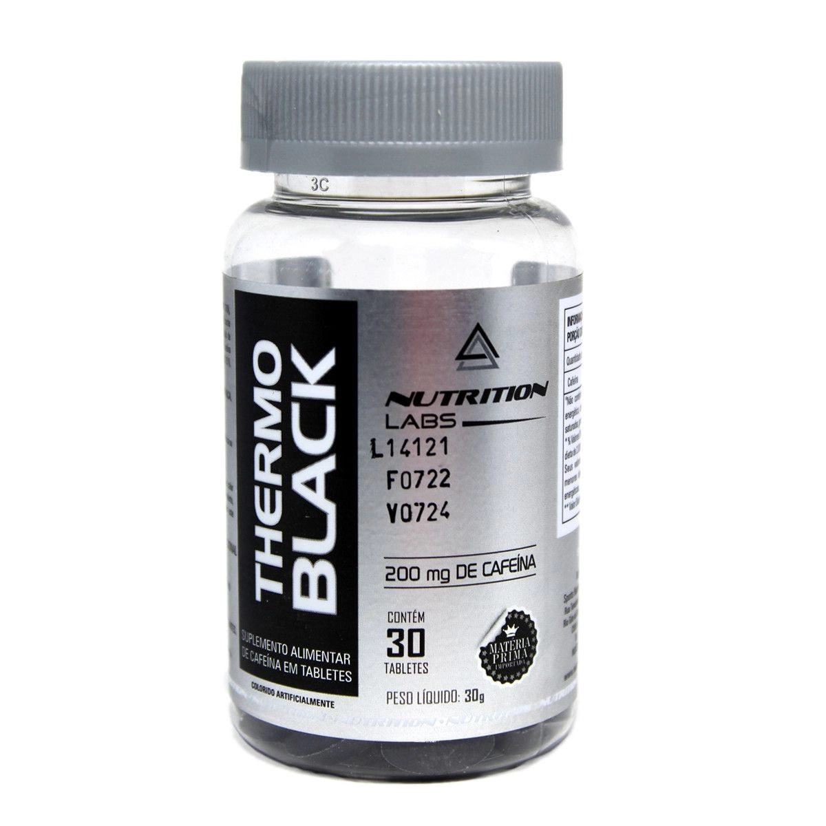 Suplemento de Cafeína 200Mg Thermo Black 30 Tabletes Nutrition Labs