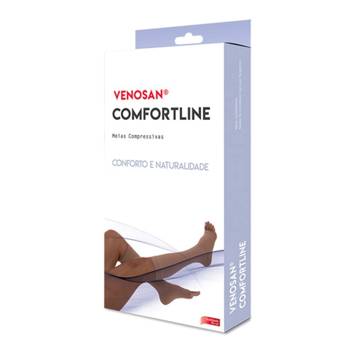 Meia Elástica Venosan Comfortline 3/4 Tamanho Média Curta Pé Aberto Cor Bege Compressão 30-40 MMHG Ref:BR62002