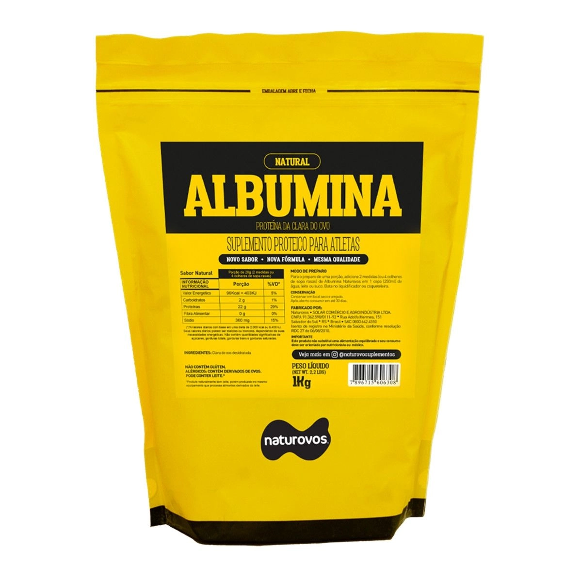 Albumina Sabor Natural 420g Naturovos
