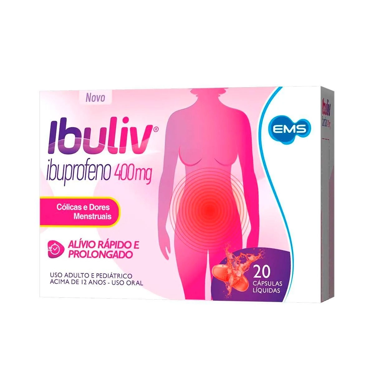 Ibuliv Ibuprofeno 400mg Com 20 Cápsulas Líquidas Ems